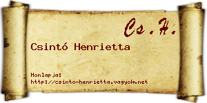 Csintó Henrietta névjegykártya