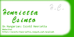 henrietta csinto business card